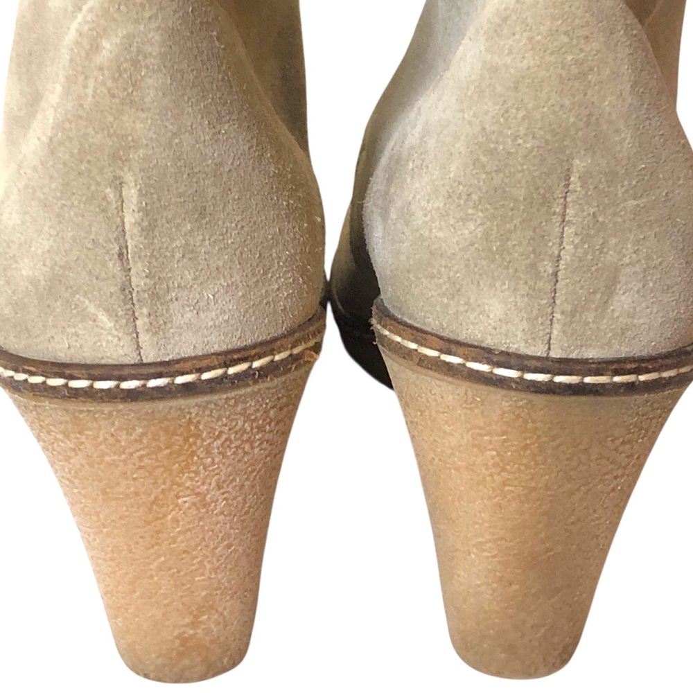 J Crew Wedge Ankle Boots Made In Italy Soft Tan Suede Booties Lace Up Size 9 - Picture 6 of 13